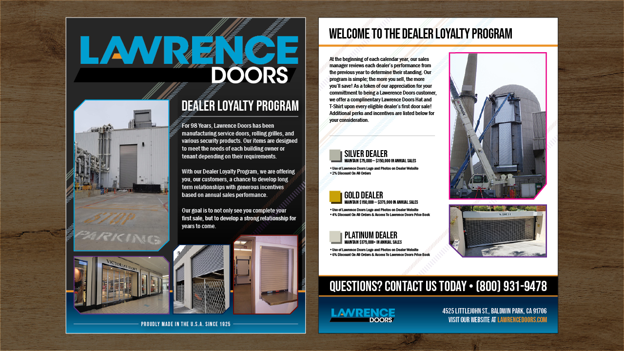 Lawrence Doors Loyalty Program Brochure 2023