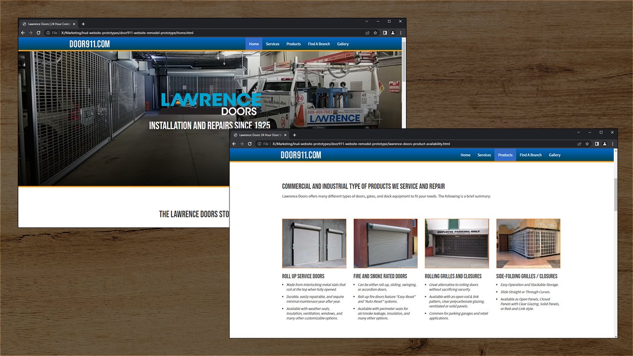 Lawrence Doors 24 Hour Service Website Prototype I