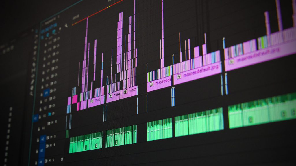 Creative image of an Adobe Premiere Pro sequence being edited.